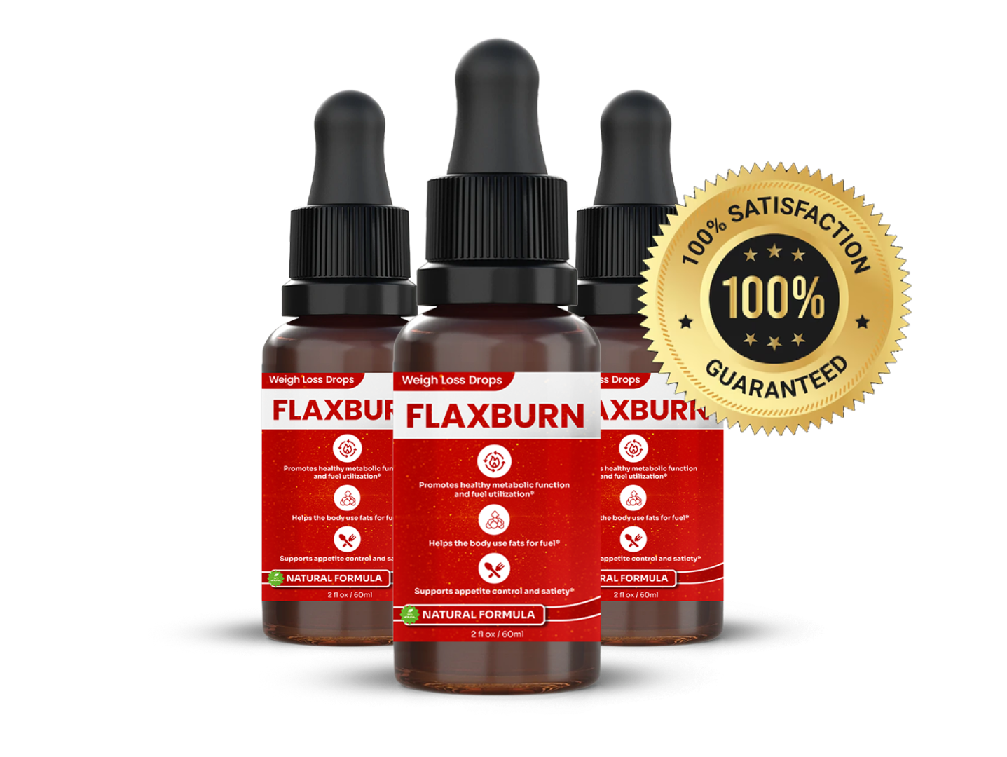 FlaxBurn       3 Bottle Pack – Natural Energy & Metabolism Support Supplement